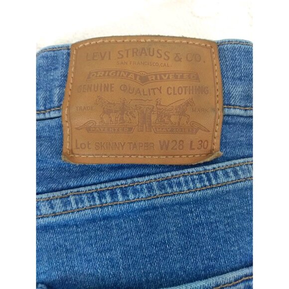 Levi Premium Big E Lot Skinny Taper Blue Jeans W 28 L30 mens - Picture 5 of 16